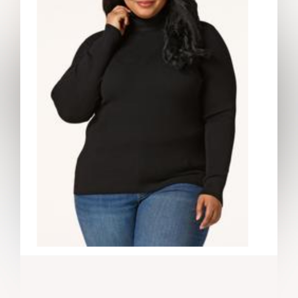 Classic Plus Black Women's Turtleneck Sweater